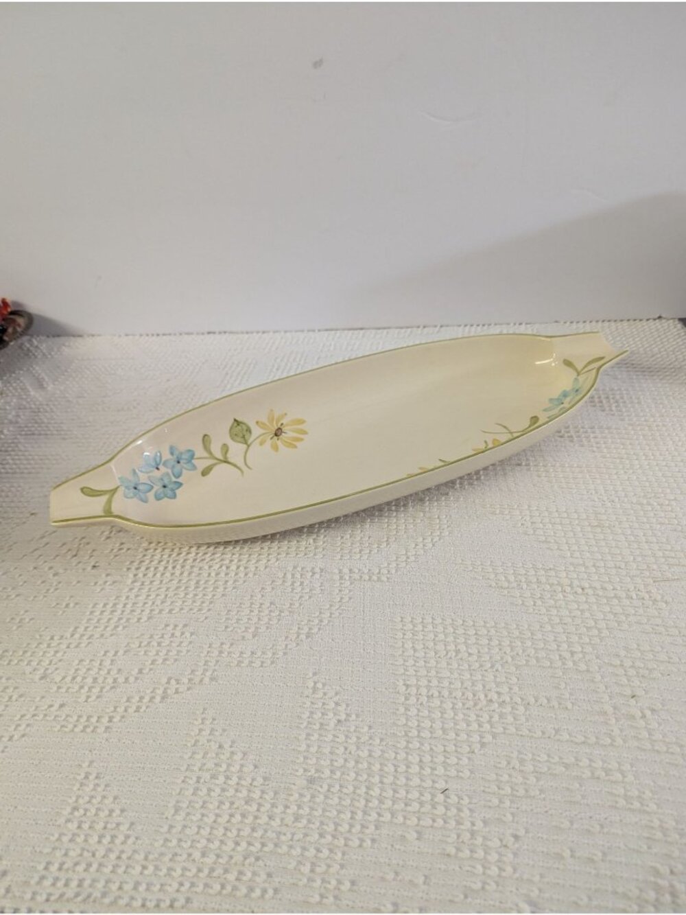 Vintage Franciscan DAISY Bread Vegetable Tray Platter Pottery 18"
